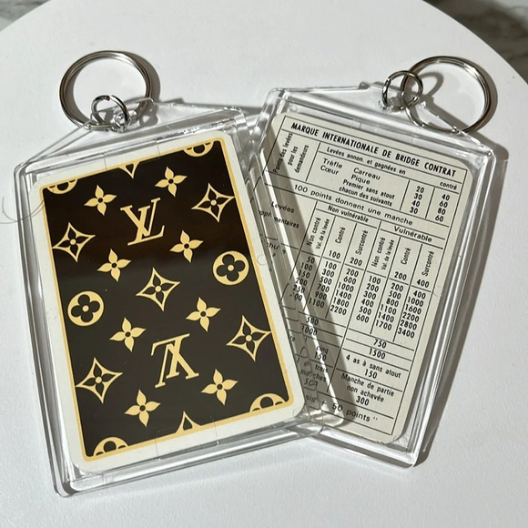 LOUIS VUITTON VINTAGE CARD GAME RULES PLAYING CARD KEYCHAIN. EUC - Picture 1 of 3